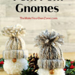 Yarn pom pom gnome ornaments