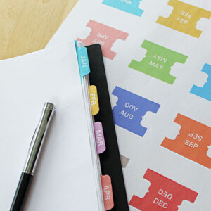 printable divider tabs in a DIY planner