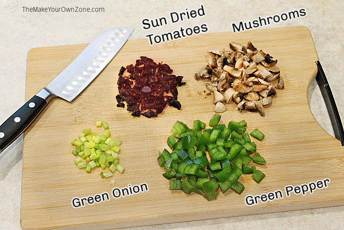 Fresh ingredients for a tofu scramble