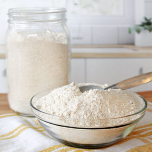 a jar of homemade pancake mix