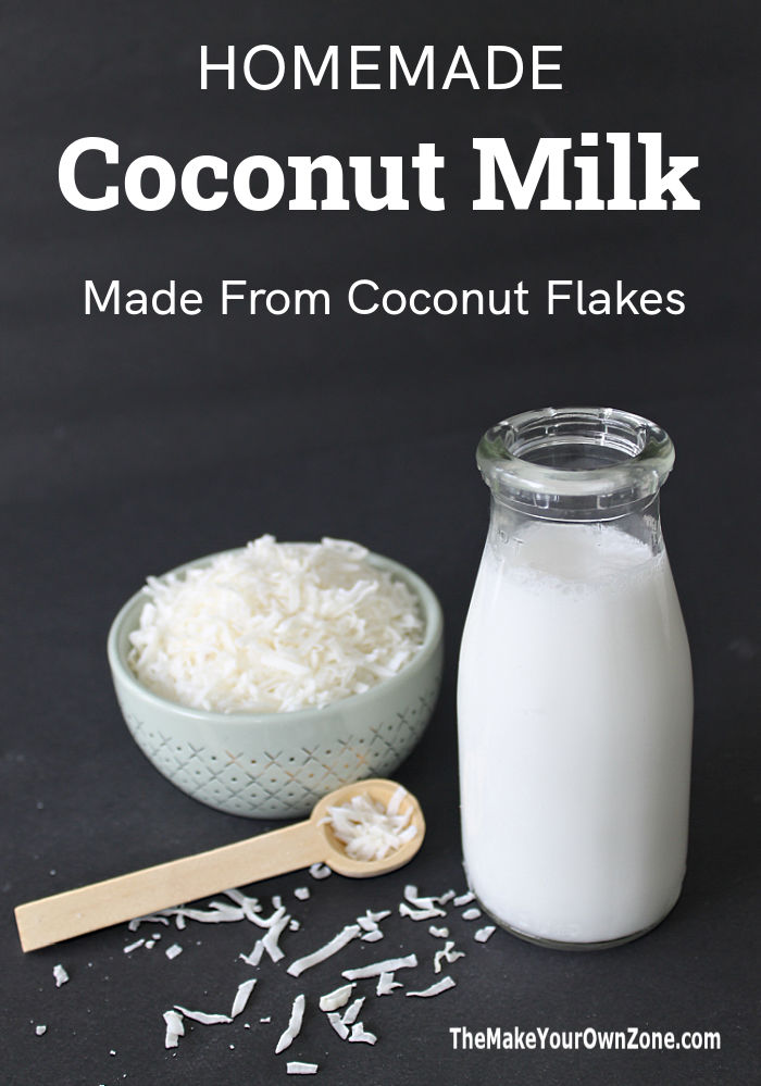 A bottle of homemade coconut milk