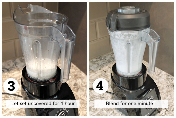 Making coconut milk in a blender