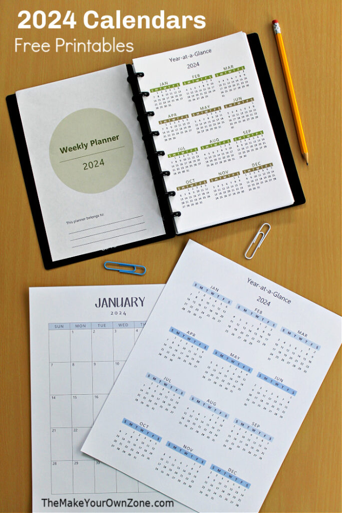 printable calendars with a calendar in a discbound notebook