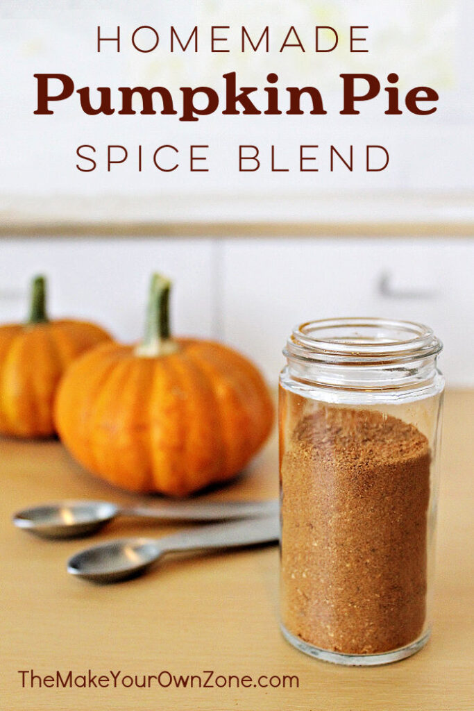 A bottle of homemade pumpkin pie spice blend