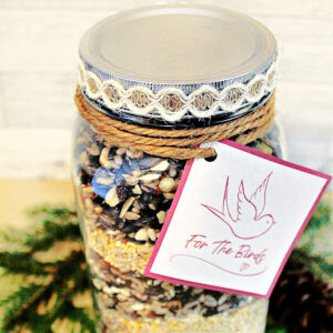 Bird seed layered jar gift