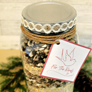 bird seed layered jar gift