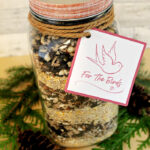 A layered jar gift of bird seed