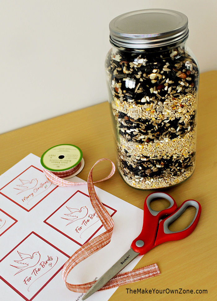 A layered jar gift with printable tags