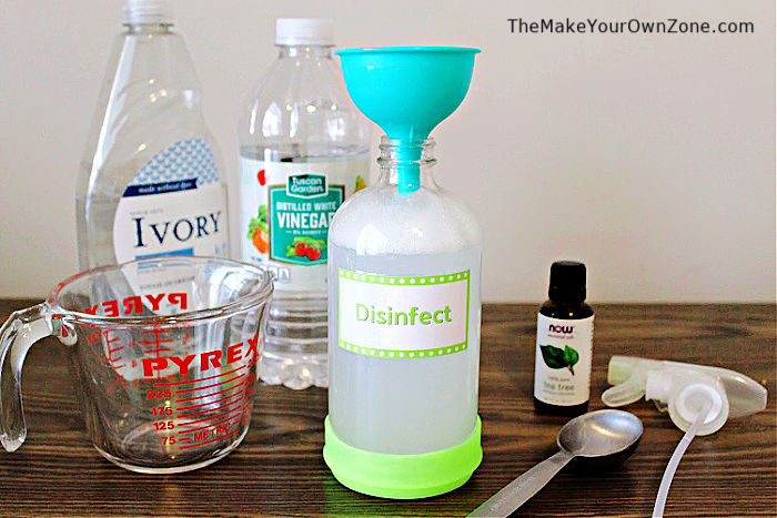 Making a homemade disinfecting spray