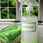 A bottle of homemade disinfecting cleaning spray