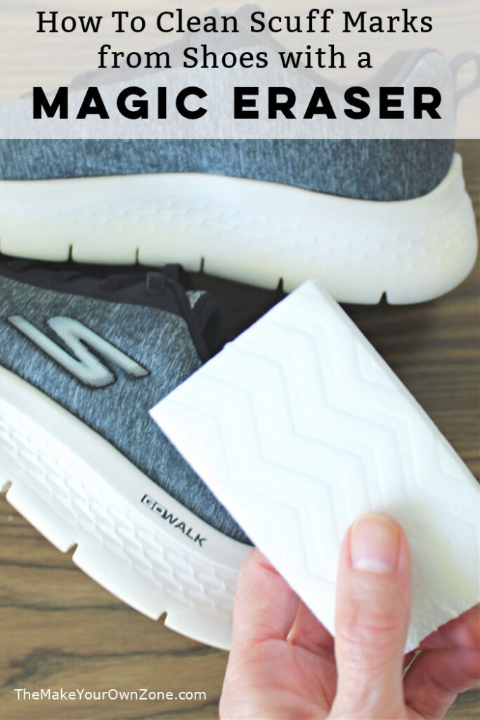 Clean white rubber soles with a magic eraser