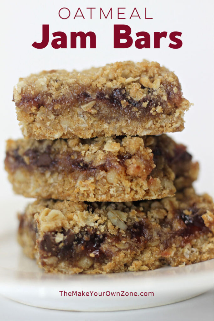 oatmeal jam bars on a plate
