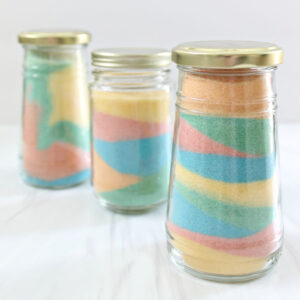 craft sand from salt layered in jars