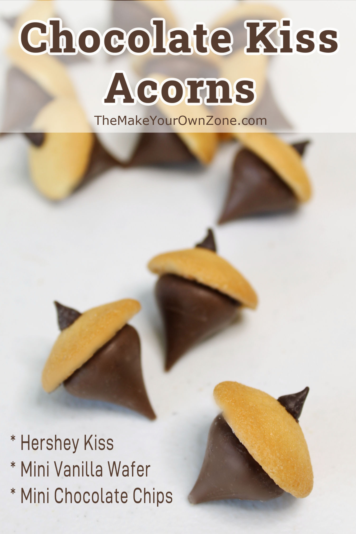 Acorn Kiss Candies made with Hershey Kiss
