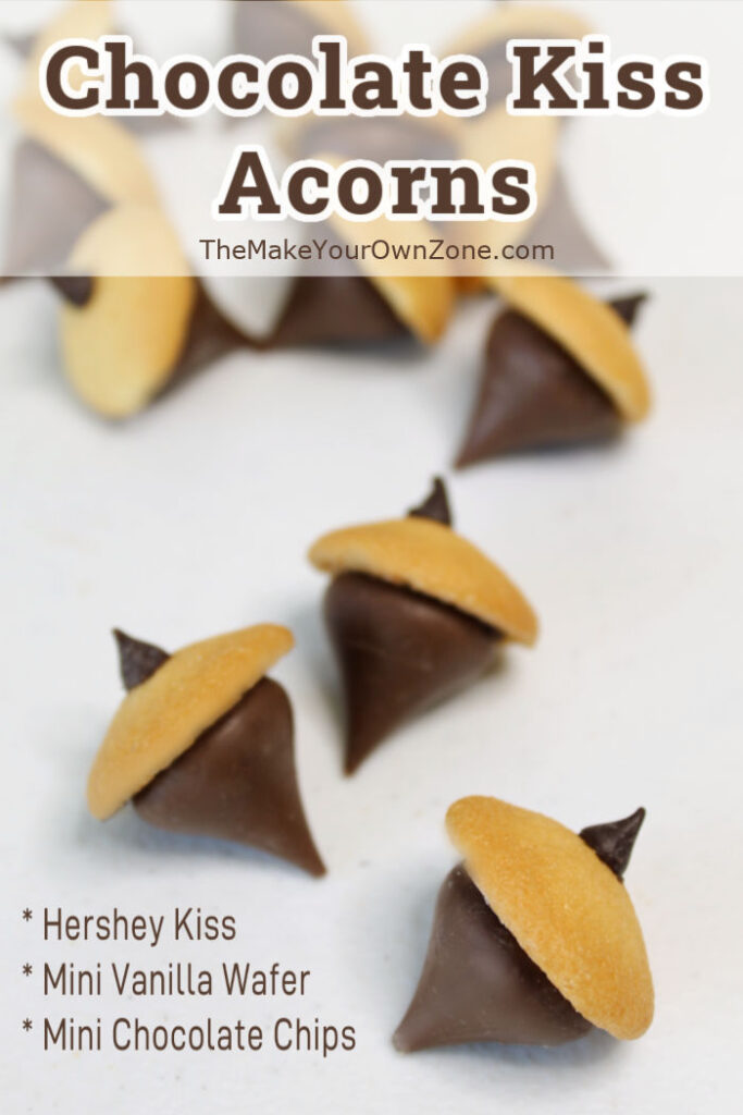 Acorn Kiss Candies made with Hershey Kiss