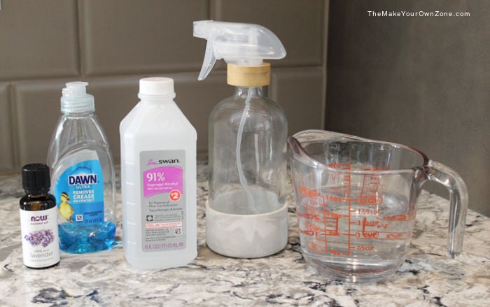 Supplies to make homemade granite cleaner