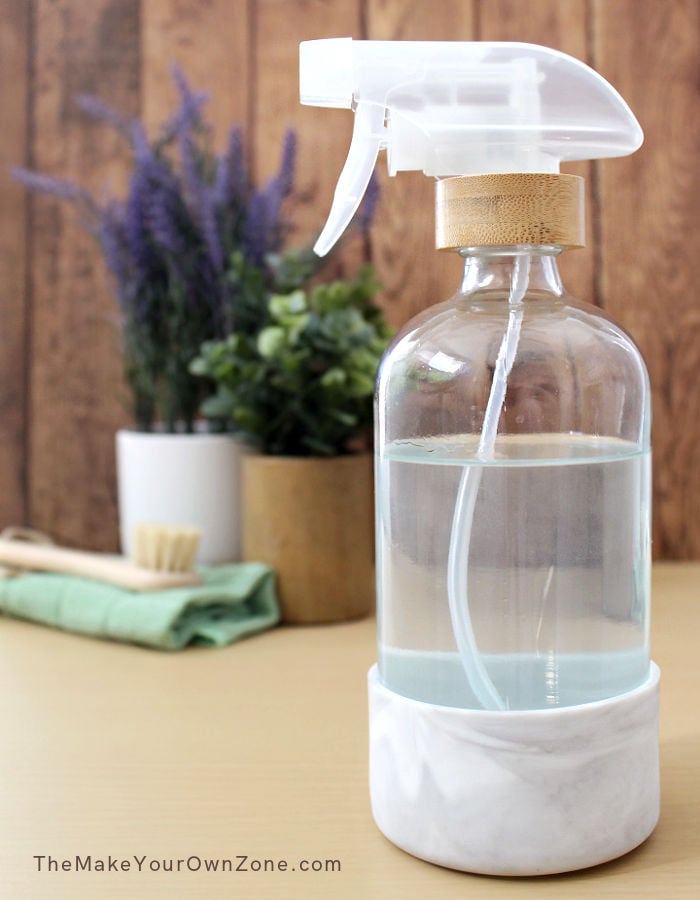 a spray bottle of homemade granite cleaner