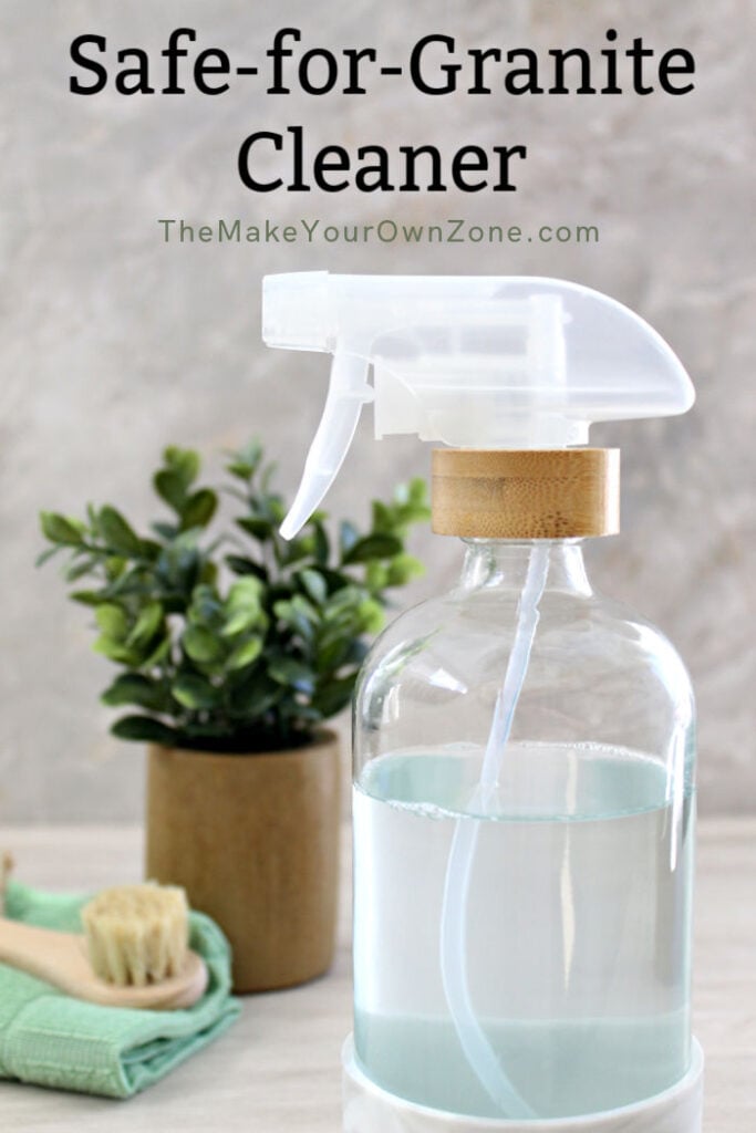 Homemade granite cleaning spray in a spray bottle